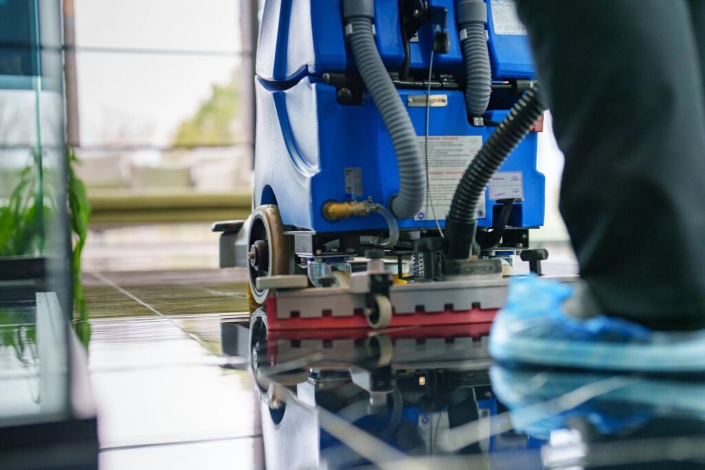 professional cleaning team commercial office