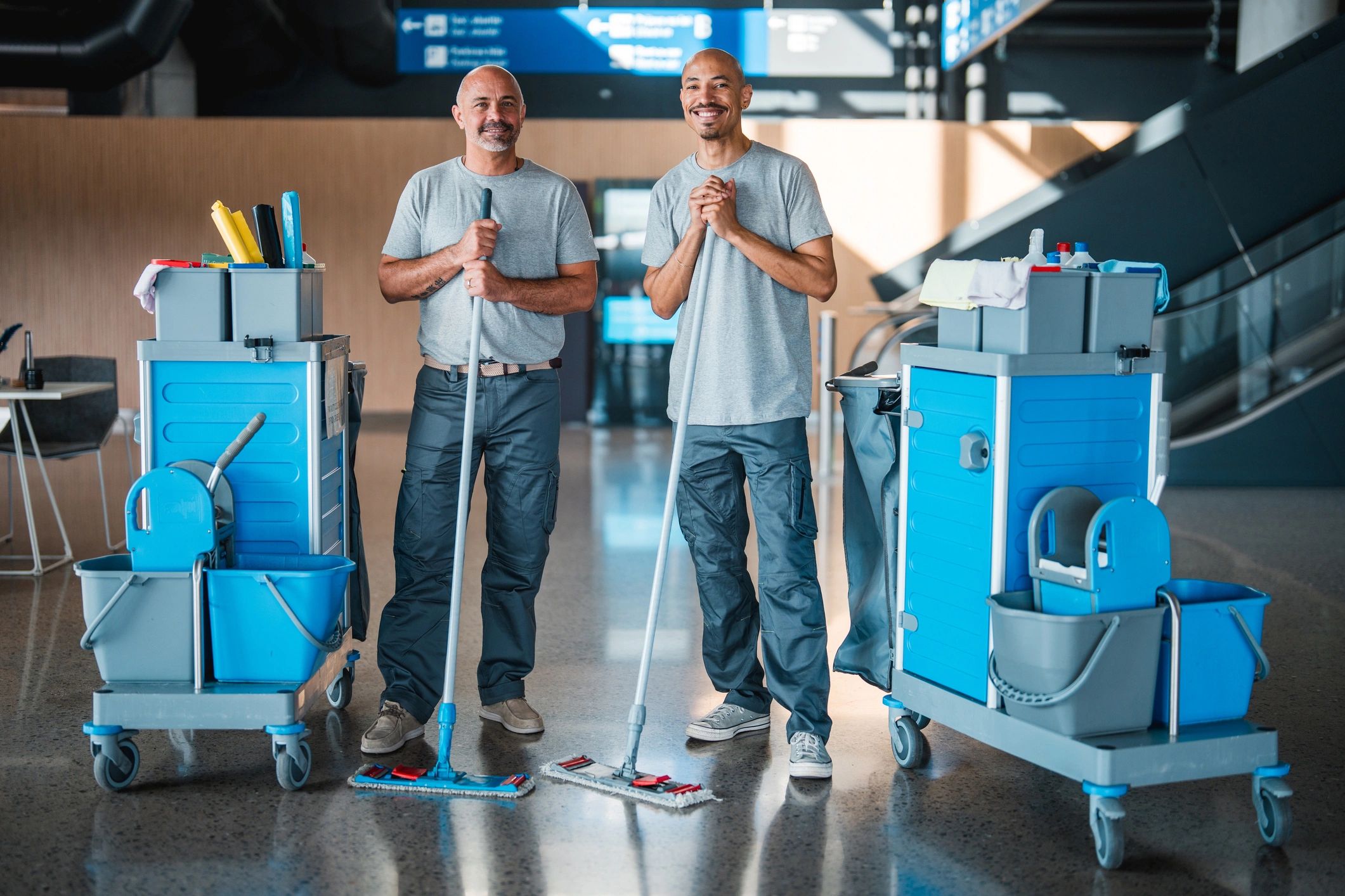 modern office cleaning team